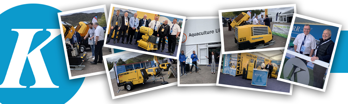 Collection of photos of the Kerr stands and personnel at Aquaculture UK 2022