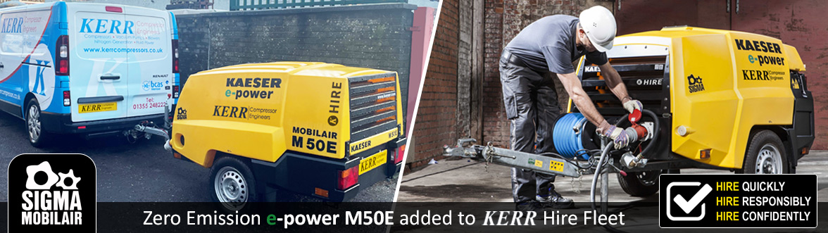 Compressor Hire - e-power MOBILAIR M50E Electric Powerhouse Added to Kerr Hire Solutions Fleet