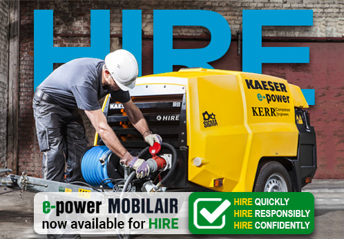 e-power M50E electric portable hire compressor