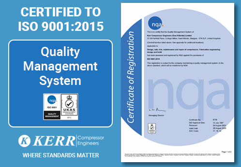 ISO 901:2015 Certified - Kerr Compressor Engineers