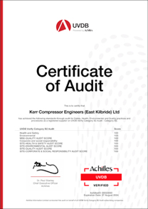 Achilles Certificate of Audit