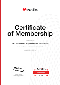 Achilles Certificate of Membership 2024/25