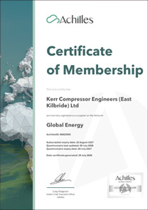 Achilles Certificate of Membership Global Energy 2026-27