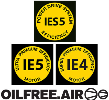 OILFREE.AIR IES5-IE5-IE4 Logos